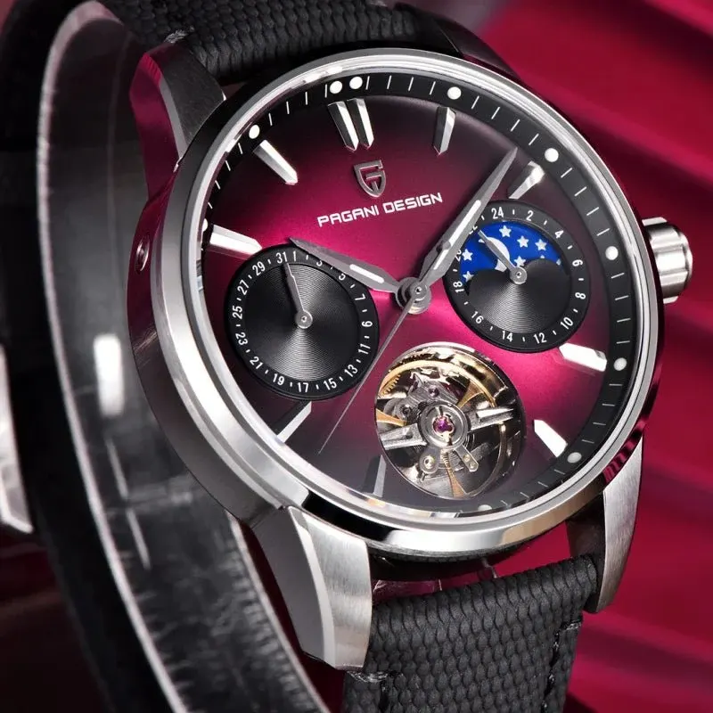 Pagani Design Tourbillon Moonphase Purple Dial Men's Watch- PD-YS021